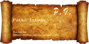 Patkó István névjegykártya
