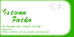 istvan patko business card